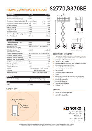 Wheeled scissor lifts Snorkel S3370BE