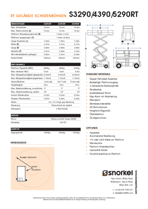 Wheeled scissor lifts Snorkel S 4390 RT