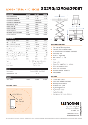 Wheeled scissor lifts Snorkel S 4390 RT