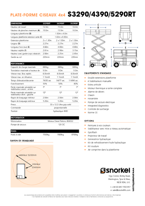 Tekerlekli makas asansörleri Snorkel S 4390 RT