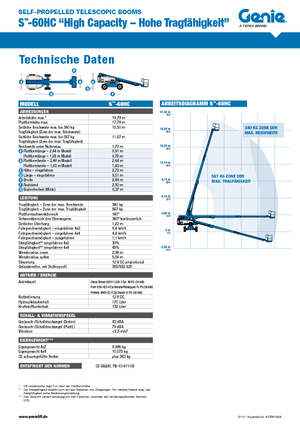 Wheeled Telescopic Boom Lifts Genie S-60 HC