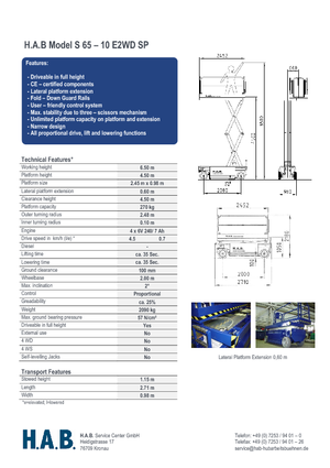 Wheeled scissor lifts HAB S 65-10 E 2WD SP