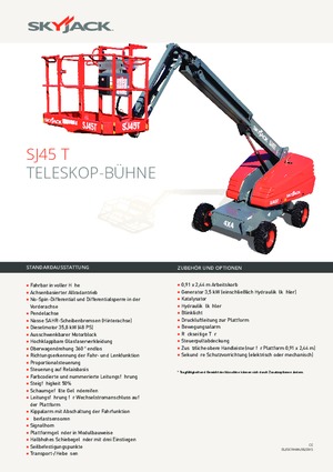 Wheeled Telescopic Boom Lifts Skyjack SJ 45 T