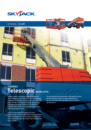 Wheeled Telescopic Boom Lifts Skyjack SJ 45 T