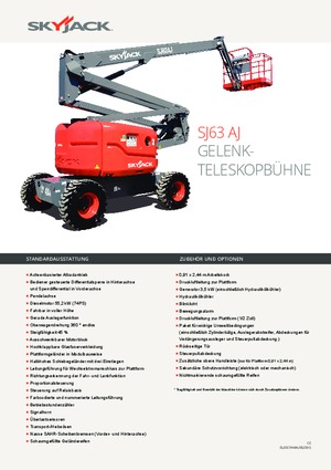 Wheeled Articulating Boom Lifts Skyjack SJ 63 AJ