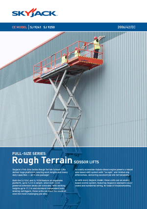 Tekerlekli makas asansörleri Skyjack SJ 9250