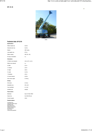 Wheeled Telescopic Boom Lifts Aichi SP25B