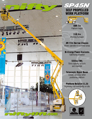 Wheeled Articulating Boom Lifts Niftylift SP 45 N