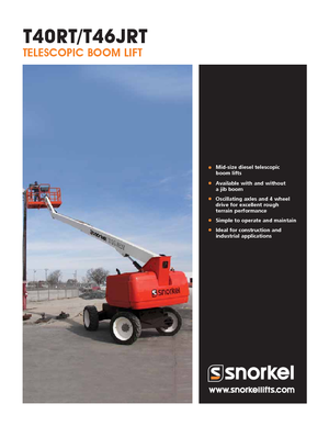 Tekerlekli Teleskopik Bomlu Vinçler Snorkel T40RT