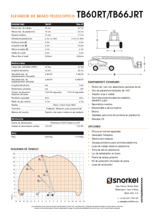 Tekerlekli Teleskopik Bomlu Vinçler Snorkel T60RT