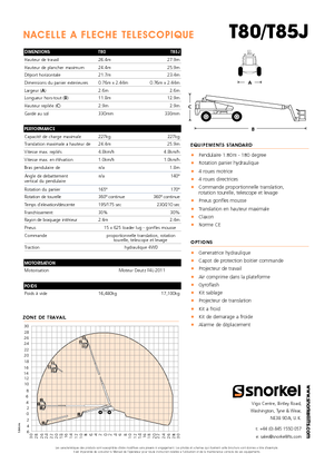 Tekerlekli Teleskopik Bomlu Vinçler Snorkel TB85J