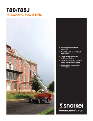 Tekerlekli Teleskopik Bomlu Vinçler Snorkel TB85J