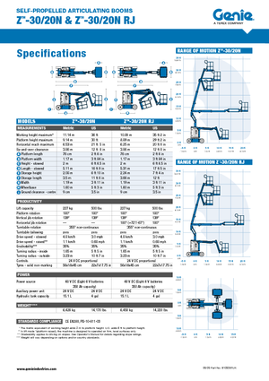 Wheeled Articulating Boom Lifts Genie Z-30/20 N