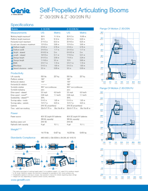 Wheeled Articulating Boom Lifts Genie Z-30/20 N