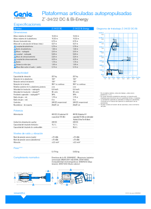 Wheeled Articulating Boom Lifts Genie Z-34/22 DC