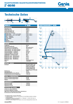 Wheeled Articulating Boom Lifts Genie Z-80/60