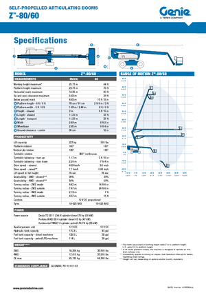 Wheeled Articulating Boom Lifts Genie Z-80/60