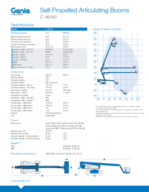 Wheeled Articulating Boom Lifts Genie Z-80/60