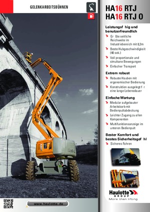 Tekerlekli Mafsall Bomlu Asansörler Haulotte HA16 RTJ