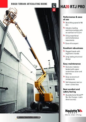Wheeled Articulating Boom Lifts Haulotte HA20 RTJ PRO