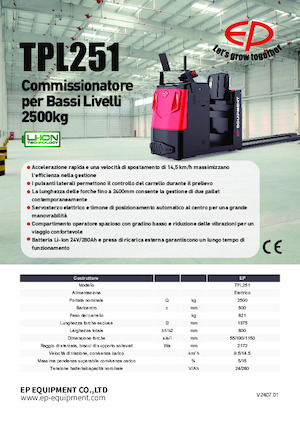 Order Pickers & Cherry Picker Forklifts EP TPL251
