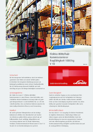 Order Pickers & Cherry Picker Forklifts Linde V10 Simplex