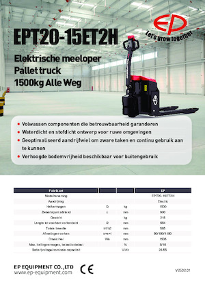 Yaya kumandalı transpalet EP EPT20-15ET2H