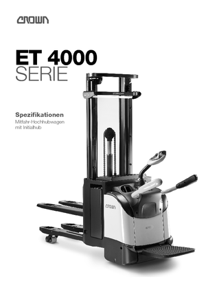 Pallet Stackers Stand Up Rider Platform Crown ETi 4000-1.2 TL