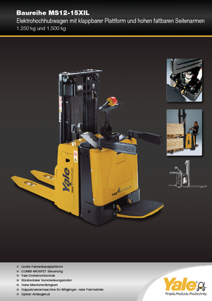 Palet İstifleyiciler Ayakta Sürücü Platformu Yale MS12X