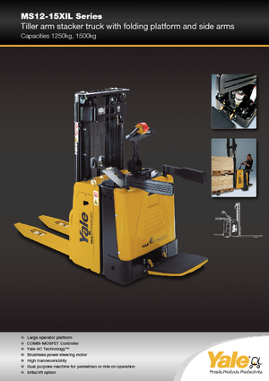 Palet İstifleyiciler Ayakta Sürücü Platformu Yale MS12X