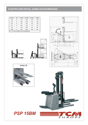 Pallet Stackers Stand Up Rider Platform TCM PSP 15 BM
