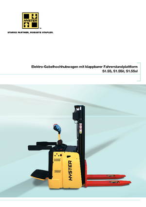 Pallet Stackers Stand Up Rider Platform Hyster S 1.5 S-SL