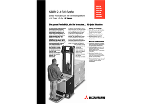 Palet İstifleyiciler Ayakta Sürücü Platformu Mitsubishi SBV 12 NI