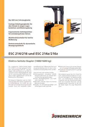 Pallet Stackers Sit Down Rider Jungheinrich ESC 214z