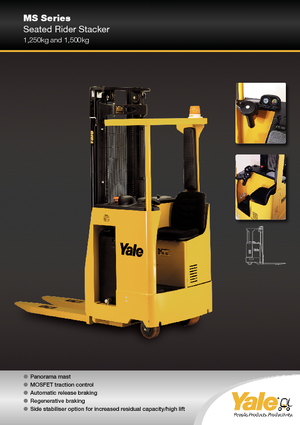 Pallet Stackers Sit Down Rider Yale MS 12 S