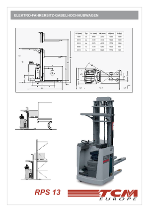 Pallet Stackers Sit Down Rider TCM RPS 13