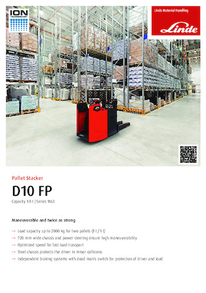 Pallet Stackers Stand Up Rider Platform Linde D10FP