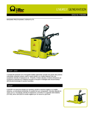 Pallet Trucks Stand Up Rider Platform PRAMAC Lifter QX 22