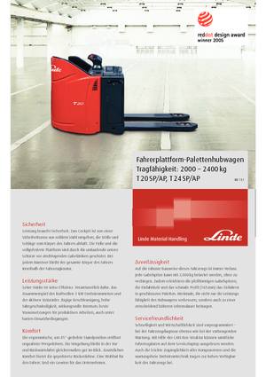 Pallet Trucks Stand Up Rider Platform Linde T 24 SP