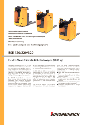 Transpalet Oturaklı Sürücü platformu Jungheinrich ESE 120