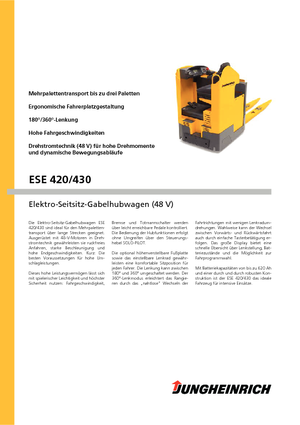 Pallet Trucks Sit Down Rider Jungheinrich ESE 430
