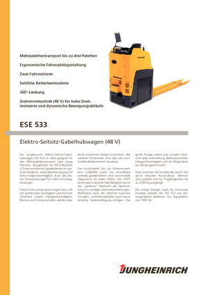 Pallet Trucks Sit Down Rider Jungheinrich ESE 533