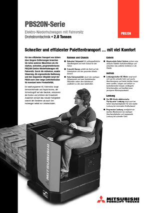 Transpalet Oturaklı Sürücü platformu Mitsubishi PBS20N