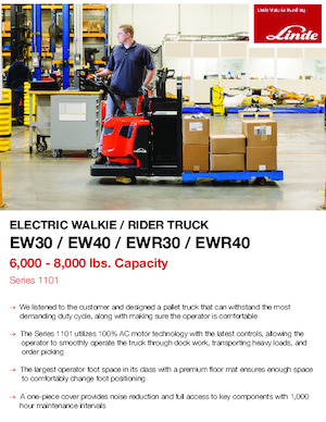 Pallet Trucks Stand Up Rider Platform Linde EWR40