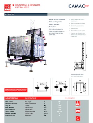 Endüstriyel asansörler CAMAC EC-1000/150