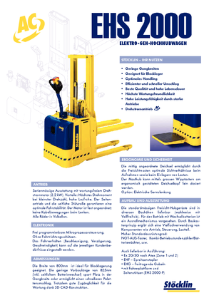 Walkie Stackers Stöcklin EHS 2000 P