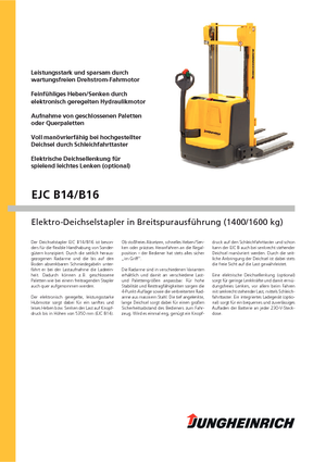 El İstifleyiciler Jungheinrich EJC B14