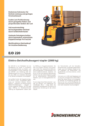 Walkie Stackers Jungheinrich EJD 220