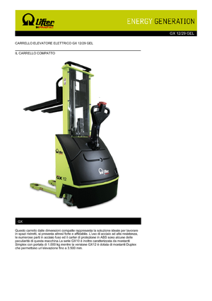 Walkie Stackers PRAMAC Lifter GX 12/29 GEL