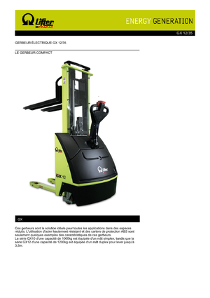 Walkie Stackers PRAMAC Lifter GX 12/35